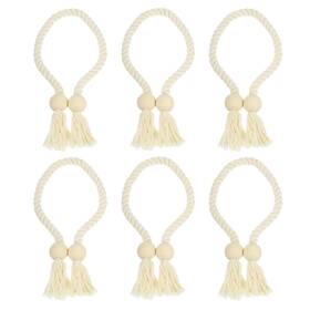 Zaplyte 679209984772 6 Pack Magnetic Curtain Tiebacks 55cm/21.65 Inch Holdbacks Beige