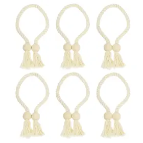 Zaplyte 679209984772 6 Pack Magnetic Curtain Tiebacks 55cm/21.65 Inch Holdbacks Beige