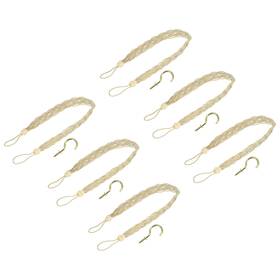 Zaplyte 683867194640 6pcs 58cm/23 Inch Curtain Tieback Braided Drapery Holdback Holder Beige/silver