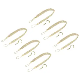 Zaplyte 683867194640 6pcs 58cm/23 Inch Curtain Tieback Braided Drapery Holdback Holder Beige/silver