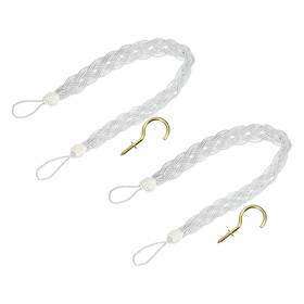 Zaplyte 683867194923 2pcs 58cm/23 Inch Curtain Tieback Braided Drapery Holdback Holder Silver