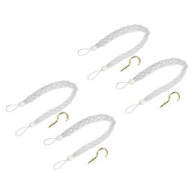 Zaplyte 683867194930 4pcs 58cm/23 Inch Curtain Tieback Braided Drapery Holdback Holder Silver