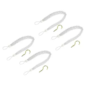 Zaplyte 683867194930 4pcs 58cm/23 Inch Curtain Tieback Braided Drapery Holdback Holder Silver Zaplyte 683867194930 4pcs 58cm/23 Inch Curtain Tieback Braided Drapery Holdback Holder Silver