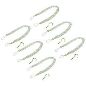 Zaplyte 683867908513 6pcs 58cm/23 Inch Curtain Tiebacks Braided Drapery Holdback Holder Green