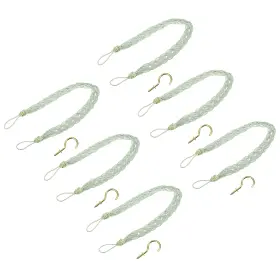 Zaplyte 683867908513 6pcs 58cm/23 Inch Curtain Tiebacks Braided Drapery Holdback Holder Green