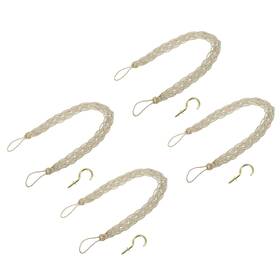Zaplyte 683867908681 4pcs 58cm/23 Inch Curtain Tiebacks Braided Drapery Holdback Holder Taupe