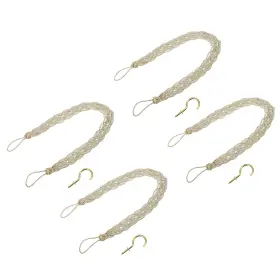Zaplyte 683867908681 4pcs 58cm/23 Inch Curtain Tiebacks Braided Drapery Holdback Holder Taupe