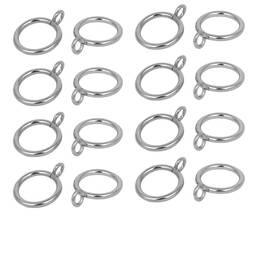 Zaplyte 709874982978 25mm Dia 44mm Length Iron Curtain Drape Sliding Eyelet Rings Silver Tone 16pcs