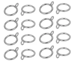 Zaplyte 709874982978 25mm Dia 44mm Length Iron Curtain Drape Sliding Eyelet Rings Silver Tone 16pcs