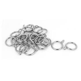 Zaplyte 709874984262 28mm Inner Dia Metal Curtain Drape Sliding Eyelet Rings Silver Tone 24pcs