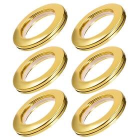 Zaplyte 714998325891 Curtain Grommets Plastic 1.5 Inch Inner Dia Drapery Eyelet Rings Gold Tone 6pcs