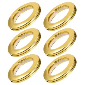 Zaplyte 714998325891 Curtain Grommets Plastic 1.5 Inch Inner Dia Drapery Eyelet Rings Gold Tone 6pcs