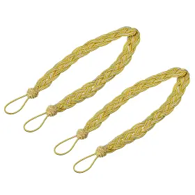 Zaplyte 724117358969 2pcs 58cm/23 Inch Curtain Tiebacks Braided Drapery Holdback Holder Gold/silver