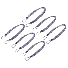 Zaplyte 724117359225 6pcs 58cm/23 Inch Curtain Tiebacks Braided Drapery Holdback Holder Purple/silver