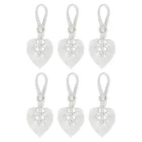 Zaplyte 781954250276 6 Pack Tassel Curtain Tiebacks Bohemian Leaf Holdbacks White