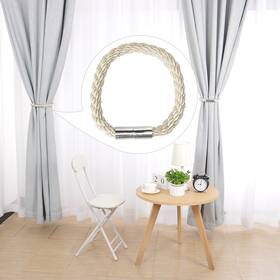 Zaplyte 784958653593 Magnetic Curtain Tieback 20.9 Inch Holdback Decorative Holder Beige