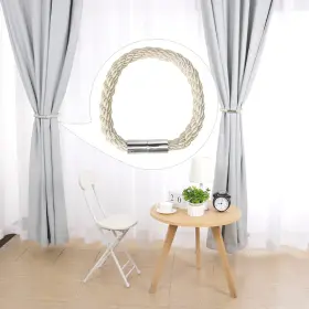Zaplyte 784958653593 Magnetic Curtain Tieback 20.9 Inch Holdback Decorative Holder Beige