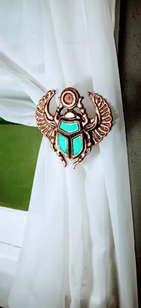 En3egyptbeetletieback Zapnapi Design 1 Set Of 2 Gold Curtain Tie Backs Egyptian Scarab Bettle Images Hooks