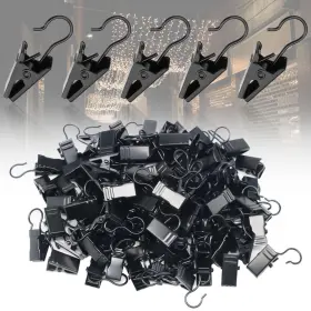 Dd021 Zdwfdc 100 Pack Black Stainless Steel Small Curtain Clips Hooks For H