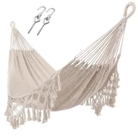 Hammock-xl-2 Zeantz. Zean Handwoven Hammock With Tassels By Thick Cotton Rope Xl Two Person Hammoc