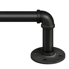Stadkmrustrod-240bla Zeerobee Curtain Rods For Windows 120 To 240 1 Inch Industrial Wrap Around B