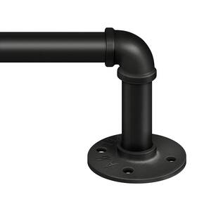 Zeerobee Stadkmrustrod-32bla Curtain Rods For Windows 32 To 48 1 Inch Industrial Wrap Around Bla
