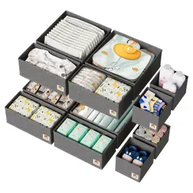 Zenstorage Babydrawerorg 001 Sturdy Drawer Organizers 12-pack - Fabric Dresser And Divid