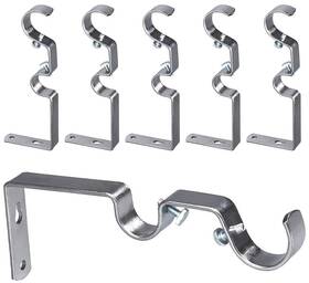 Zhhgttuy 760570550229 Double Curtain Rod Hanging Brackets Havy Duty Holder 6pcs-satin Nickel