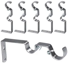 6pcs-satin Zhhgttuy 760570550229 Double Curtain Rod Hanging Brackets Havy Duty Holder Nickel