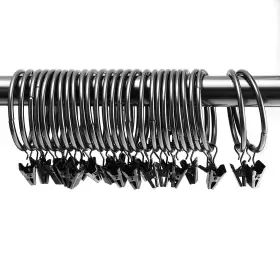 Zoenhou 787823387920 100 Pcs 2 Inch Black Curtain Rings With Clips Strong Clip On D
