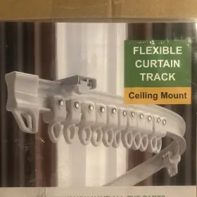 23028a Zstarr Flexible Bendable Ceiling Mounted 2.5m/8.2ft Curtain Track Gliders White