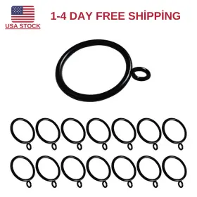 61280 Zteofo 15 Pcs 1.5 Inch Black Curtain Rings With Eyelets - Drapery For Window Curtains
