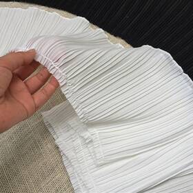 Zthread La16086p02 Wide Ruffled Lace Trims Chiffon Fabric Pleated Lac For Garment Extender