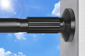 Cz32-51-165bk Zyrw Tension Curtain Rod 51-165in 4.25-13.75ft Extra Long Outdoor No