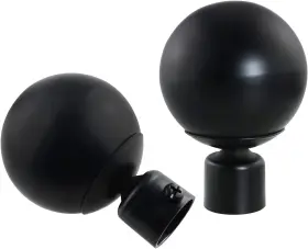 41004-wcre-2 Zzlzx Window Curtain Rod End 2pcs Decorative Pole Black
