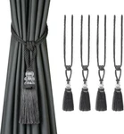 Bel Avenir 4 Curtain Hand-woven Tiebacks Crystal Pack, Black Grey New. Price: $27.46.
