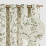 Lazzzy Linen Farmhouse Curtains Green Floral 63 Inch Length Drapes F... New. Price: $46.32.