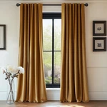 Lazzzy Velvet Curtains Brown Blackout Thermal Insulated Drapes For B... New. Price: $86.40.