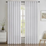 Emema White Privacy Sheer Curtains 52"W X 63"L (pack Of 2), New. Price: $37.35.