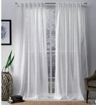 Bella Light Filtering Window Curtain Panel Set Of 2 Exclusive Home White 54"X96" New. Price: $22.19.