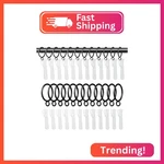 Gasrons 1.5 Inch Curtain Rings With Hooks, 24 Pack Black Metal Drapery New. Price: $14.20.