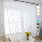Abchome White Curtains 95" Long, 2 Panels, Rod Pocket Voile Semi-sheer New. Price: $31.45.