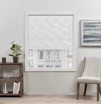 Exclusive Home Prague Trellis 100% Blackout Polyester Roman Shade 23"X64" White Open. Price: $19.99.