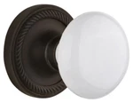 Nostalgic 704719 Rope Rosette White Porcelain Door Knob Oil Rubbed Bronze Open. Price: $79.99.