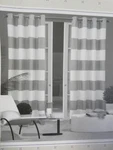 Exclusive Home Indoor/outdoor Cabana Stripe Grommet Window Curtain Panel Pair Open. Price: $17.70.