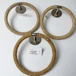 New Hobby Lobby Jute Rope Towel Rings Set Of 3 Nautical Coastal Silver Mounting. Price: $18.00.