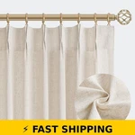 Aersas 84 Linen Pinch Pleated Curtains 2 Panels Cream Semi Sheer New. Price: $38.99.