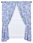 Victoria Park Toile 68INCHBY84 Tailored Panel Pair With Tiebacks Blue New. Price: $48.58.