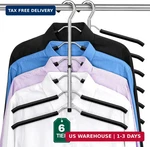 Doiown Space Saving 6 Tier Coat Hangers - Non Slip Foam Padded, Black Metal Swea New. Price: $33.60.