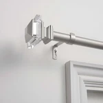 Adjustable Curtain Rod 36-72" Matte Silver 1" Dia Prism Finials Exclusive Home New. Price: $29.97.